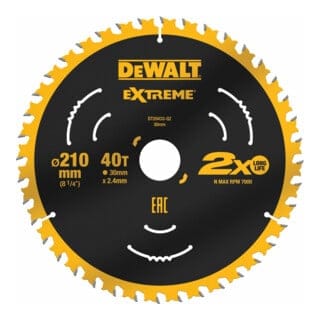 Zubehör - Sägeblatt Holz, 210x30 mm, 44 Zähne DT20433 - Dewalt