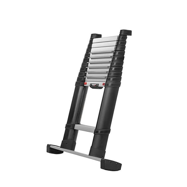 Teleskopleiter 3.50m mit Stabilisatorstange - breite Stufen - 11 Stufen 80 mm - maximale Arbeitshöhe 4.30m - TEL-70235WSML