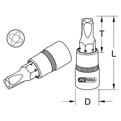 3/8' Bit-Stecknuss für mts MORTORq®-Schrauben, MTS2