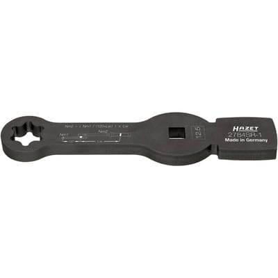 Schlag-Ringschlüssel ∙ Sonderprofil ∙ mit 2 Schlagflächen 2784SR-1 ∙ 1/2 Zoll (12,5 mm) Vierkant hohl ∙ Rillenprofil ∙ Länge: 220 mm