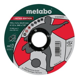 Metabo - Limited Edition Soccer 115 x 1,0 x 22,23 mm, Inox, Trennscheibe, gerade Ausführu