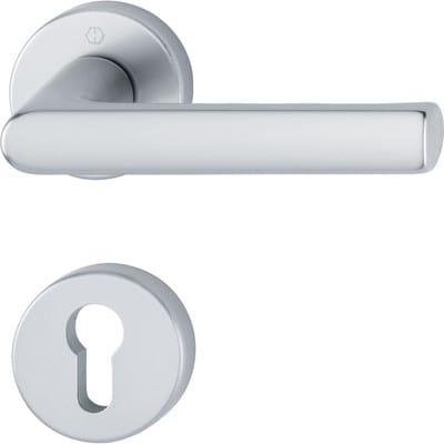 Hoppe - Rosettengarnitur Hamburg 1700 / 42KB/42KBS Aluminium F1 rund pz din links / rechts d/d