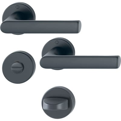 Hoppe - Rosettengarnitur Hamburg 1700 / 42KB/42KBS Aluminium F9714M rund sk/ol din links / rechts d/d