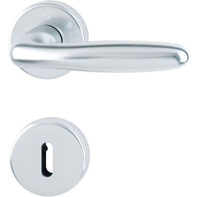 Drückergarnitur Verona Türklinke mit Rosette bb mit Schnellstift, ts 37-47, Aluminium silber eloxiert - Hoppe