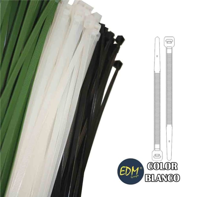 EDM - Natürliche Kabelbinder 100 x 2,5 mm (Beutel 100 Stück), hochwertiges Nylon