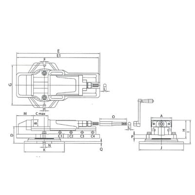 ELMAG Hydraulik-Maschinenschraubstock, Modell CB 200 inkl. Drehteller