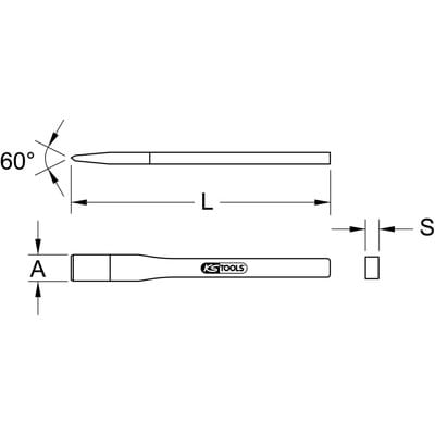 Maurermeißel, 8-kant, 27x200mm