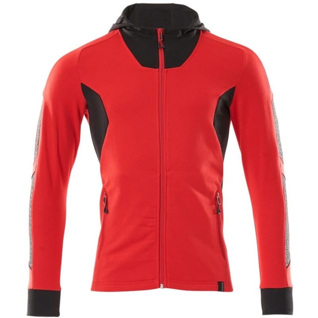 Mascot Kapuzensweatshirt ACCELERATE mit Reißverschluss, moderne Passform Gr.XS verkehrsrot/schwarz