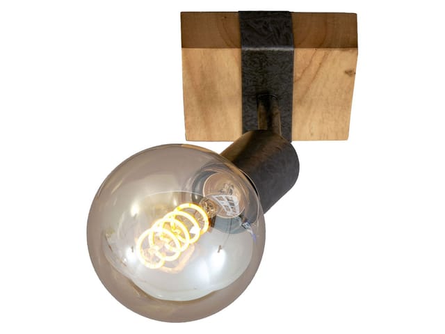 Brilo - Wandspot Wandlampe retro dreh-& schwenkbar 1xE27 Metall-Holz 25W ner