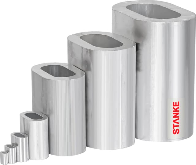 Seilwerk STANKE 25x Alu Pressklemme Größe 16 Seilklemme Drahtseilklemme Aluminium Presshülse