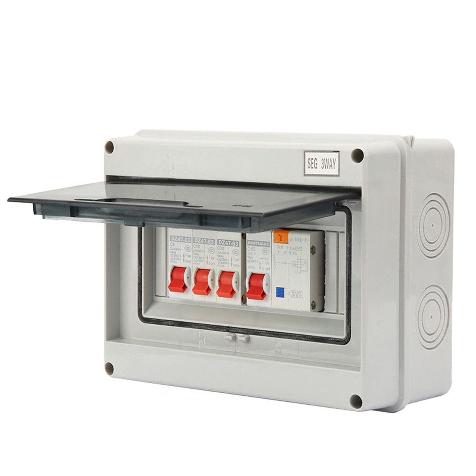 Dreiphasen-elektroverteiler Für Garage/wohnwagen, 63 A, 30 Ma, Fehlerstromschutzschalter (fi-schalter), 3-leitungsschutzschalter (mcb), 6a16a32a