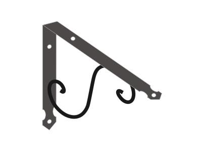 Dolle Konsole Ornament 280 x 200 mm, Stahl geschmiedet