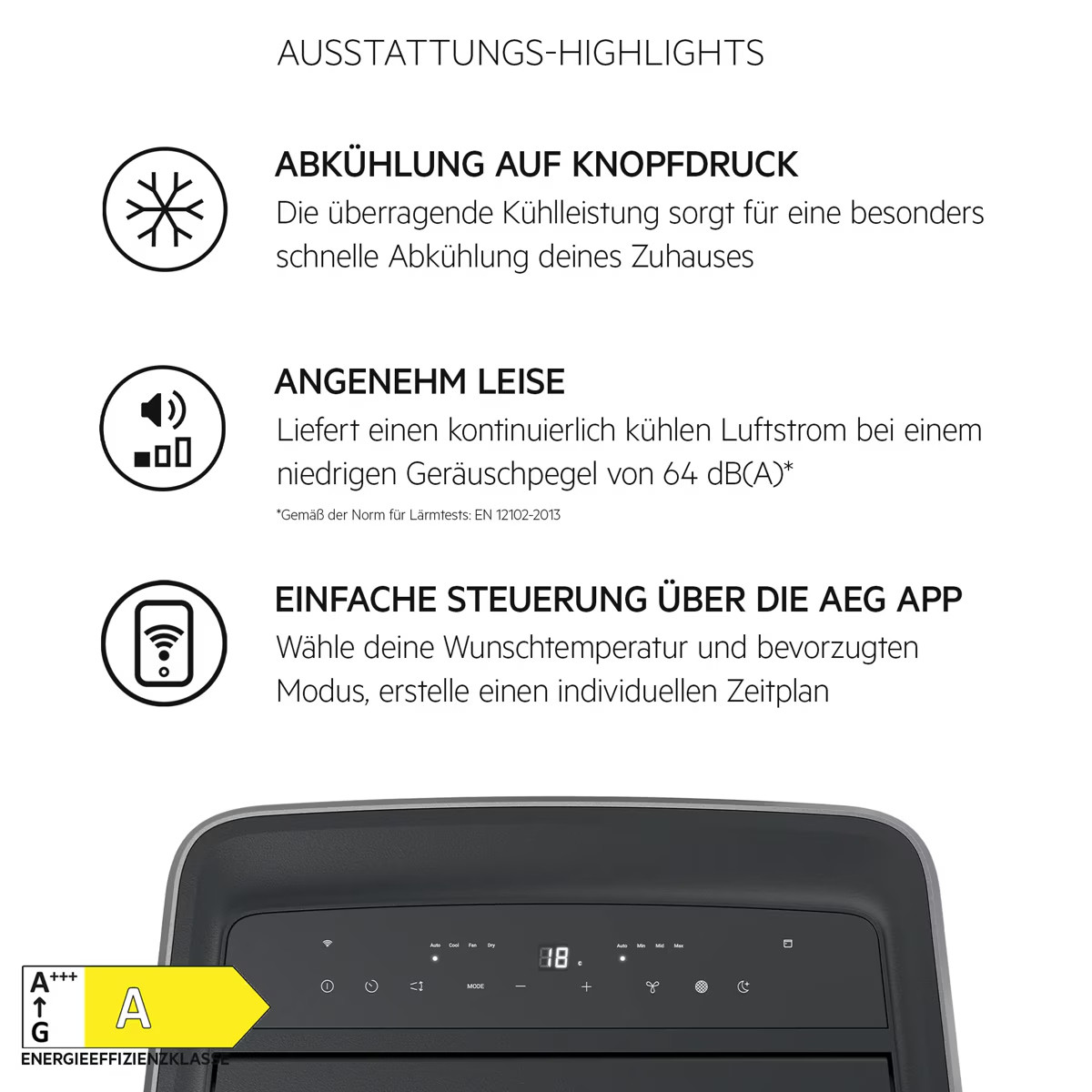AEG mobile Klimaanlage Comfort 6000 14000 BTU appfähig