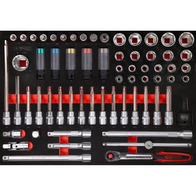 Ks Tools 1/2 Bit-Stecknuss-Satz in Schaumstoffeinlage, 64-tlg, Art.Nr. 811.0064