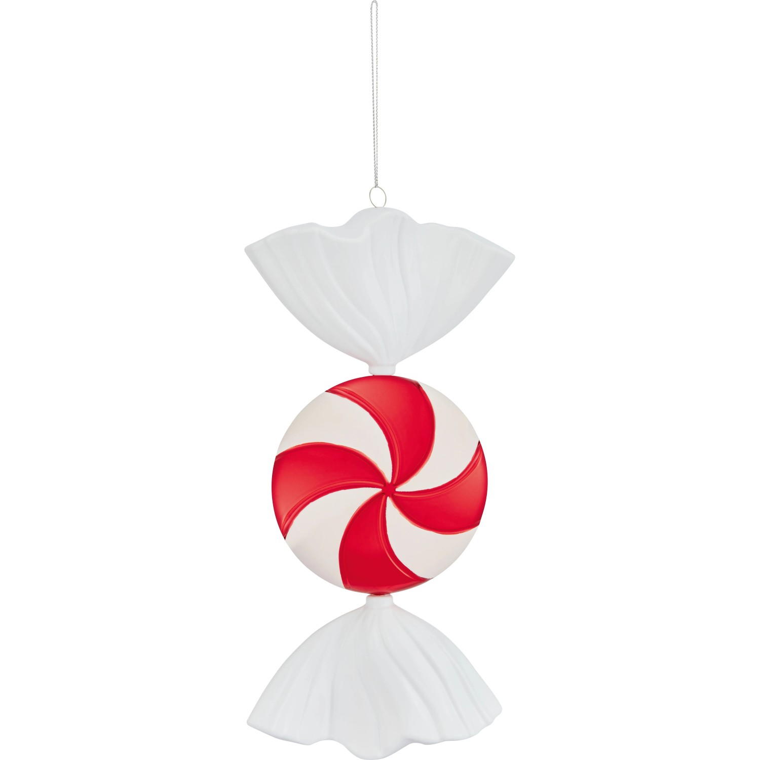OBI Weihnachtskugel Bonbon Rot Weiß 25 cm