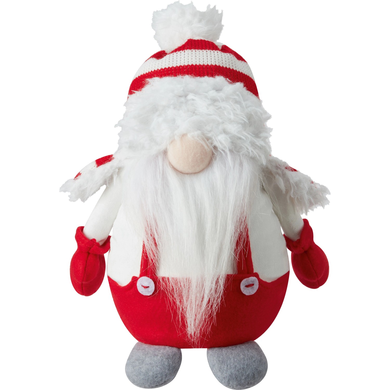 OBI Weihnachtsfigur Wichtel Polyester Rot-Weiß-Grau 25,5 cm
