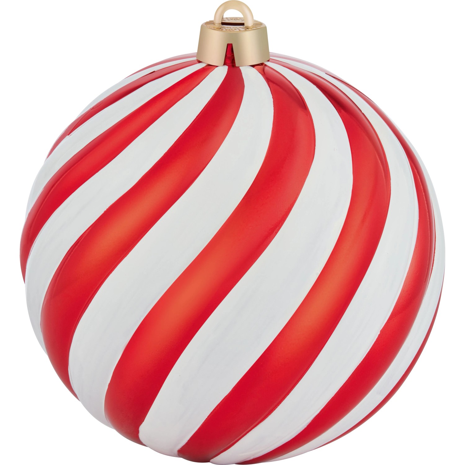 OBI Weihnachtskugel Kunststoff Rot-Weiß 14 cm