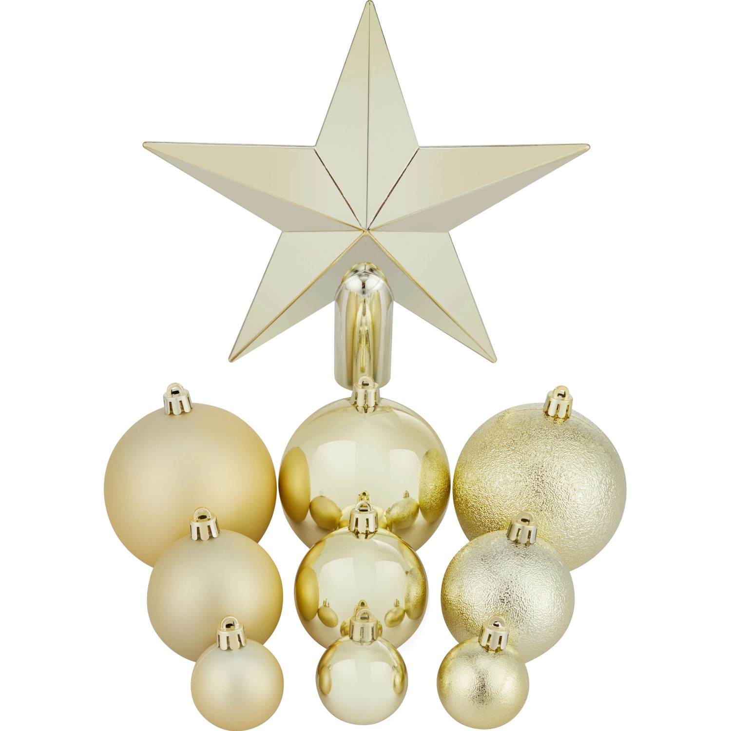 OBI Weihnachtskugeln 63-Teilig Kunststoff Gold