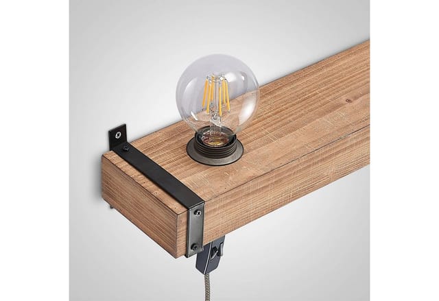 Wandleuchte, Wandlampe Innen 'Sverina' aus Holz für Wohnzimmer & Esszimmer von Lindby