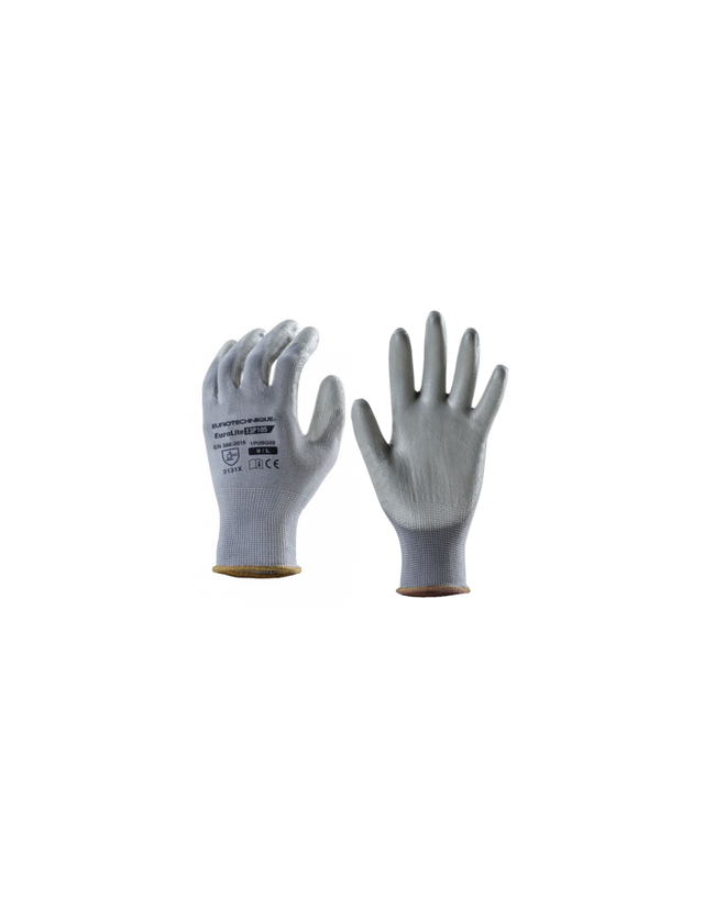Handschuhe für Handhabung EUROLITE 13P105 Polyester grau mit End-PU grau - 1 Paar Größe 10