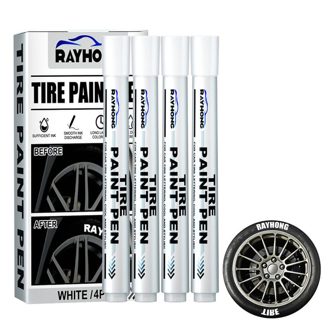 Wasserfester weißer Reifenmarker – 4er-Pack