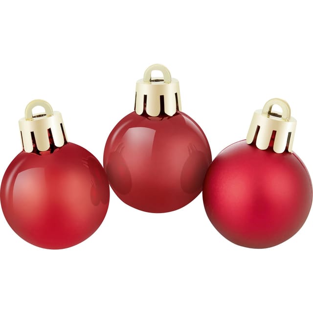 OBI Weihnachtskugel 3 cm Burgunder Kunststoff 9 Stück