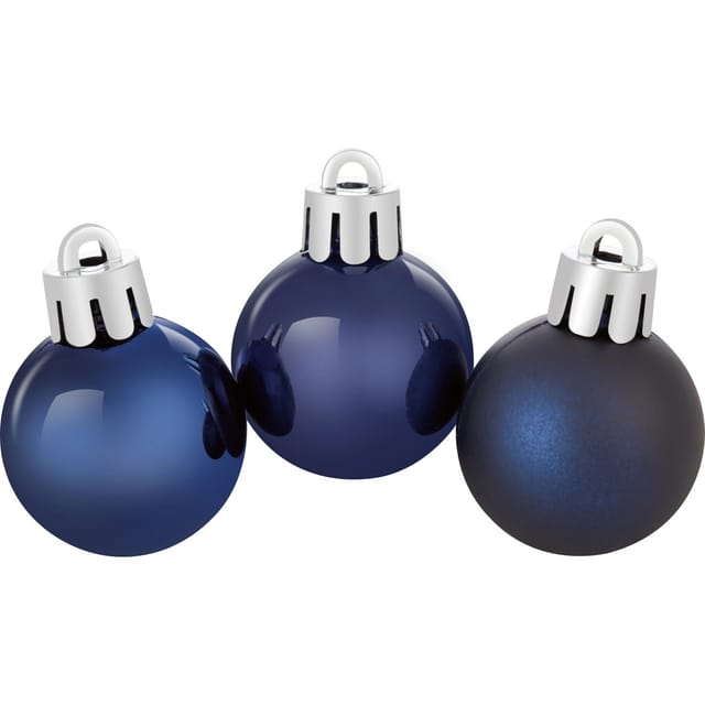 OBI Weihnachtskugel Kunststoff 3 cm Blau 9 Stück