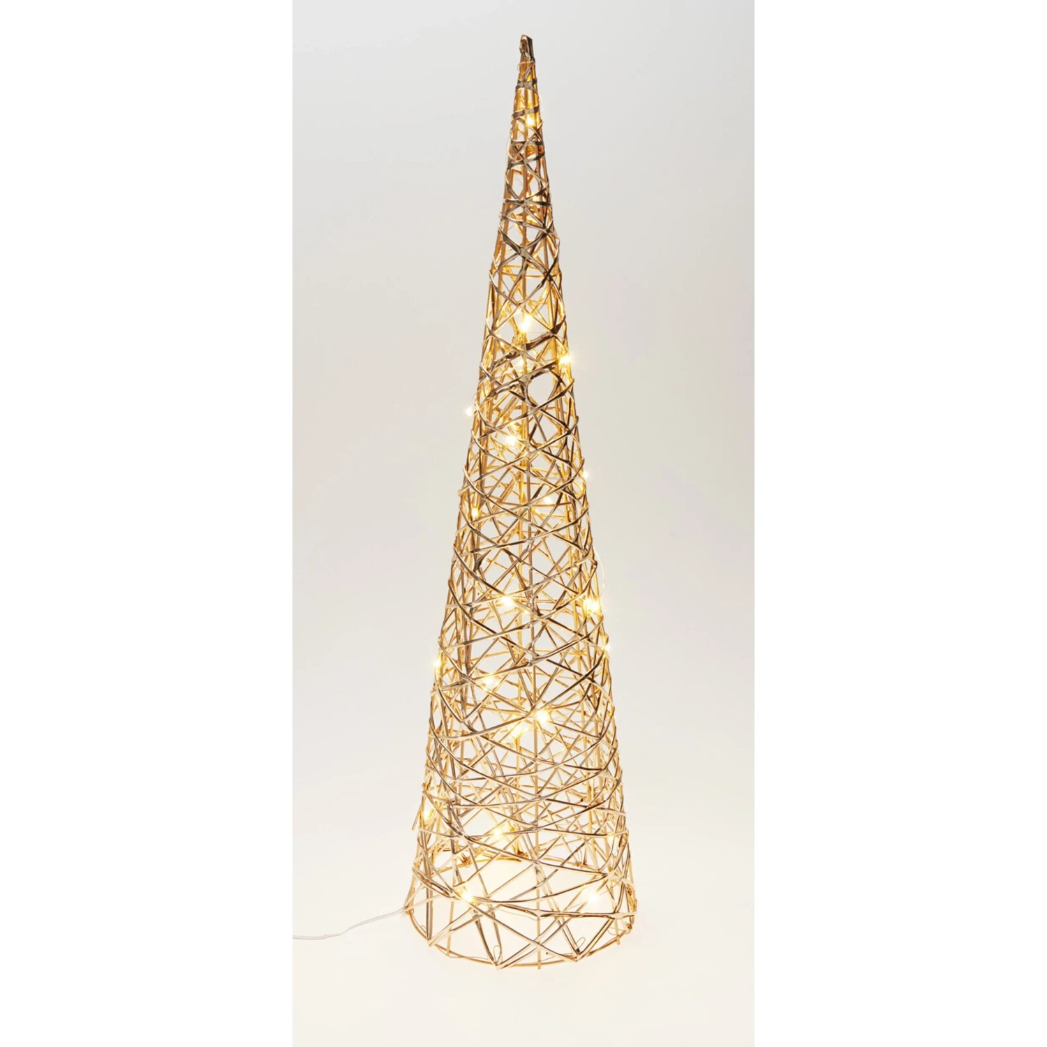 OBI Kegelbaum LED 30 Warmweiß Eisen 14 x 14 x 60 cm Gold