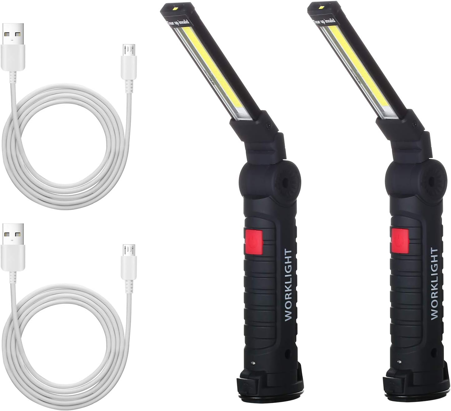 Wiederaufladbare Cob-led-taschenlampe – 5 Leuchtmodi – Magnetfuß Und Drehbarer Haken – 4 Bis 7 Stunden Akkulaufzeit – Beleuchtung In Verschiedenen Winkeln