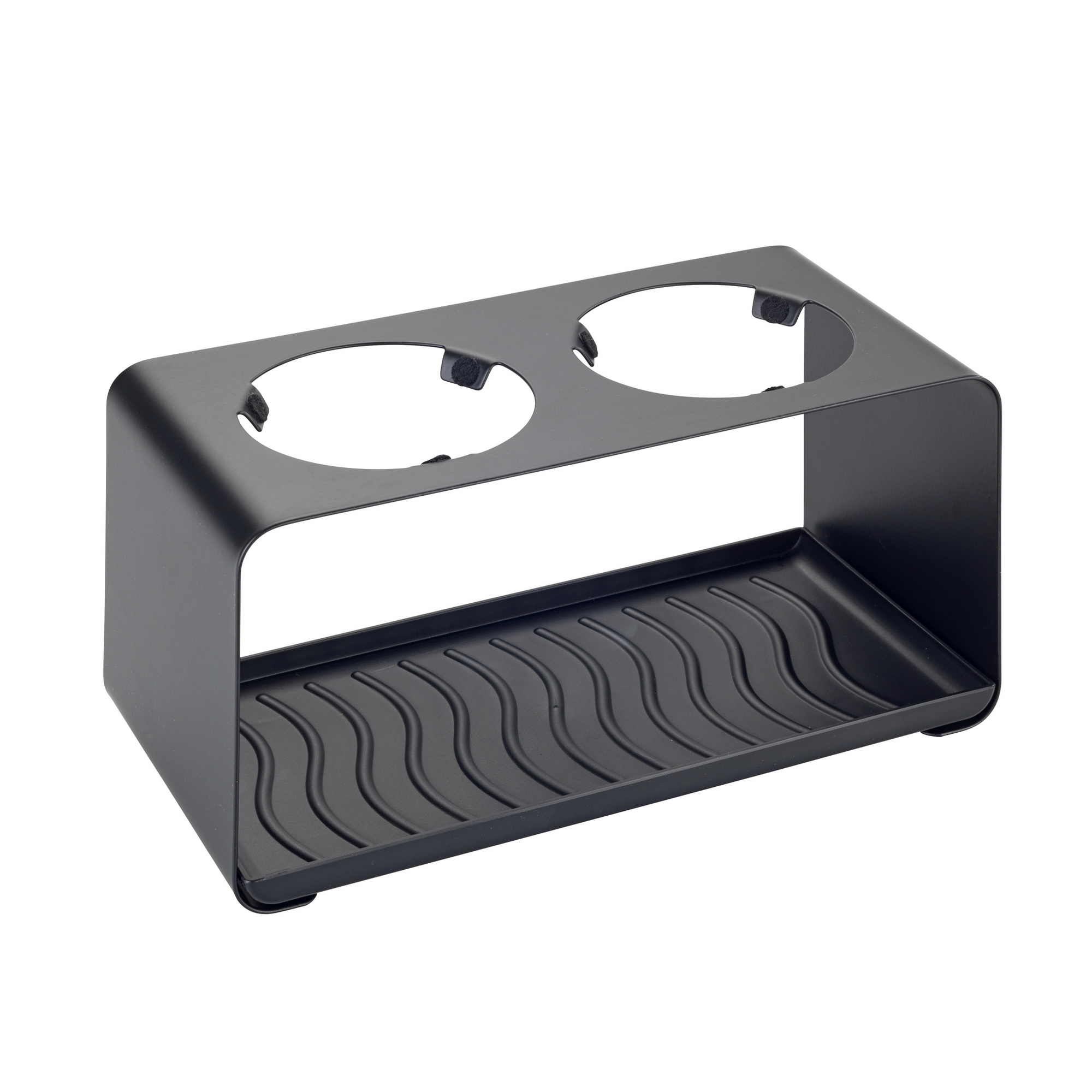 Wenko Flaschenhalter 'Wave' schwarz für 2 Flaschen 23,5 x 11,5 x 11,5 cm