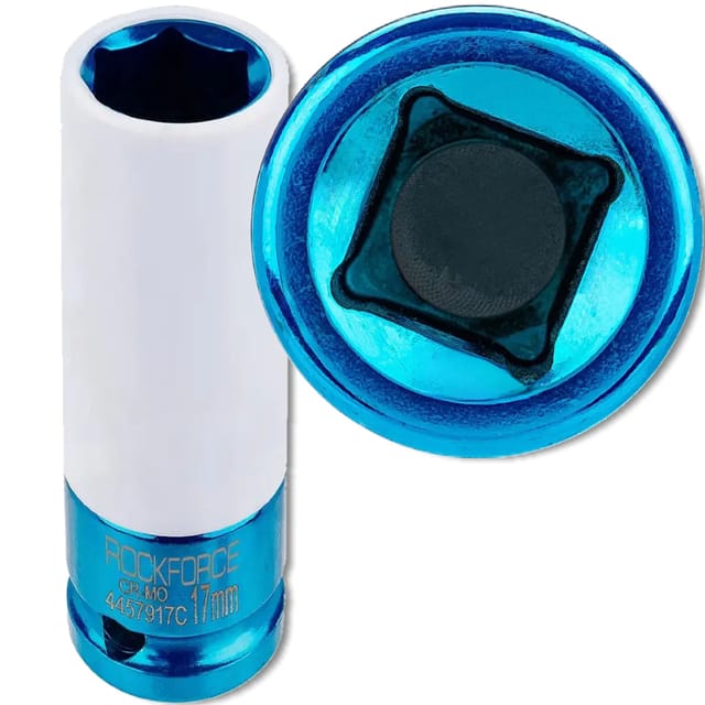ROCKFORCE IMPACT Steckschlüssel 17 mm tief für LEICHTMETALLFELGEN mit Sicherheitshülse
