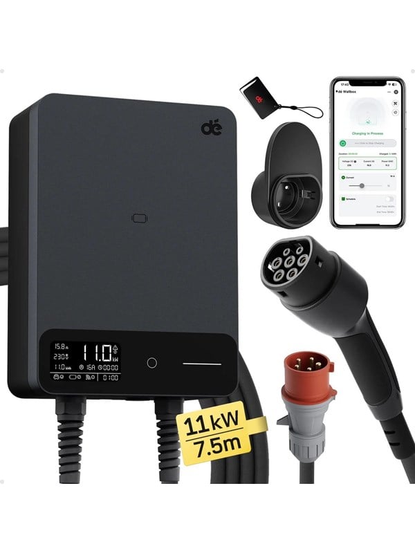 dé 11kW Wallbox with 7.5m cable (APP VERSION)