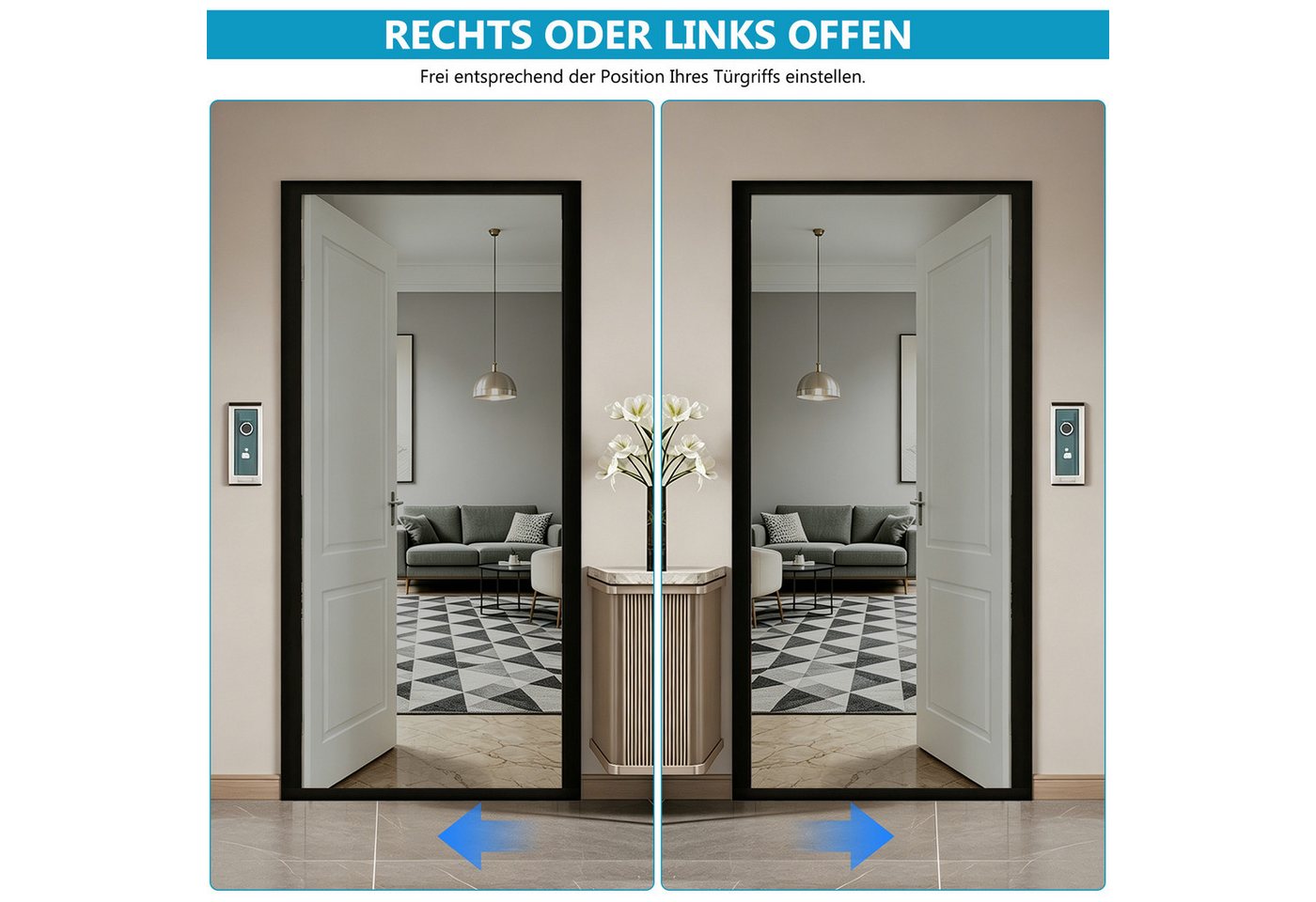 BlingBin Insektenschutz-Vorhang Bohrfreier Magnet-Insektenschutz Fiberglas, unsichtbares Fliegengitter, (1er Set, 1-St., 90 × 210 cm), mit seitlicher Öffnung, passend für Schiebetüren und Terrassentüren Bild 4