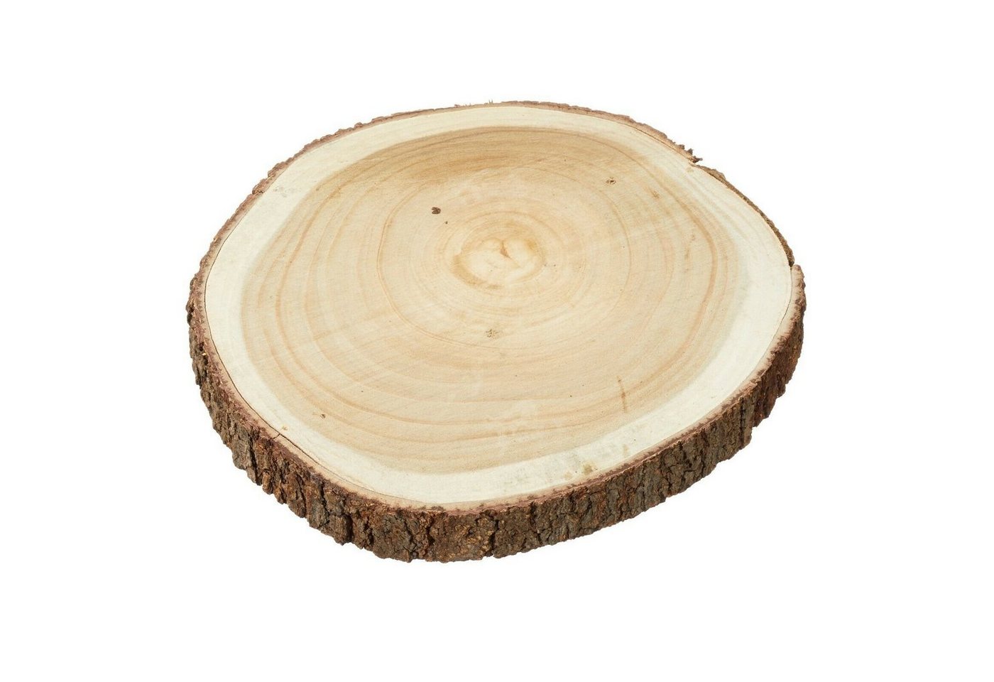 Meinposten Holzbauscheibe Holzscheibe Baumscheibe Dekobrett Holzbrett Brett Deko Tablett Ø30cm, Ø 280,00 mm, 1-St., Durchmesser: 28 bis 32 cm