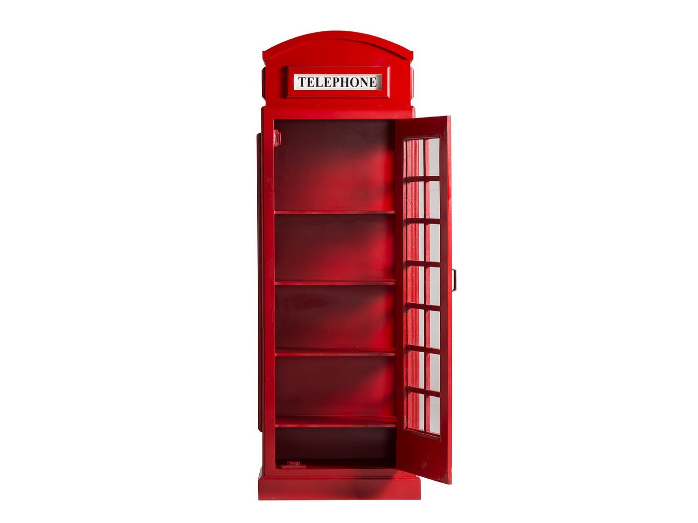 massivum Bücherregal Telefonzelle rot I London Design I Vitrine I Glasschrank Bild 4