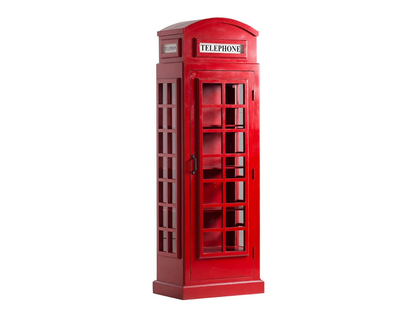 massivum Bücherregal Telefonzelle rot I London Design I Vitrine I Glasschrank Bild 5