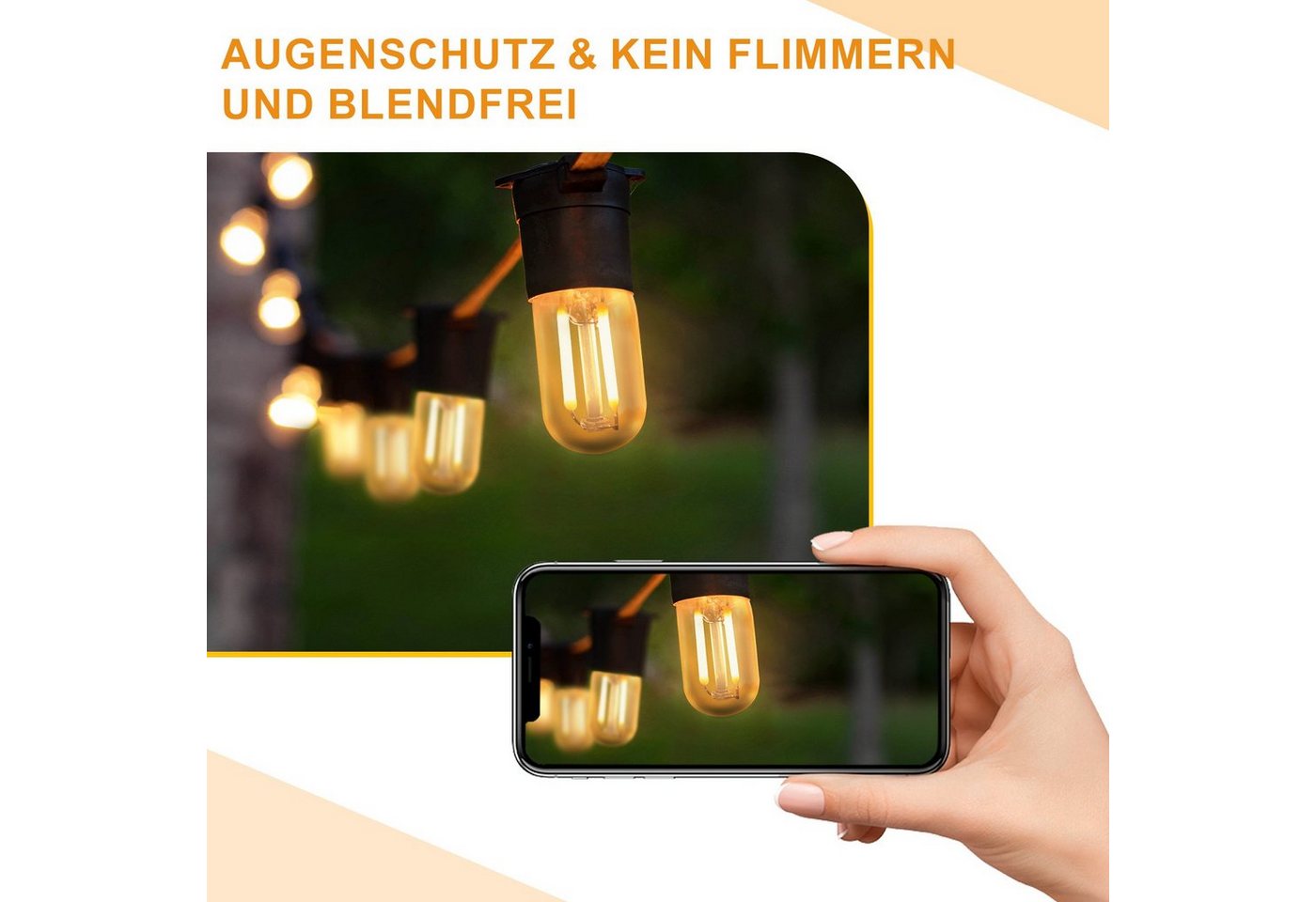 Nettlife LED-Leuchtmittel LED Leuchtmittel E14 Vintage Glühbirnen T22 Lampe Birnen 2W, E14, 4 St., Warmweiß, 2700K Bild 3