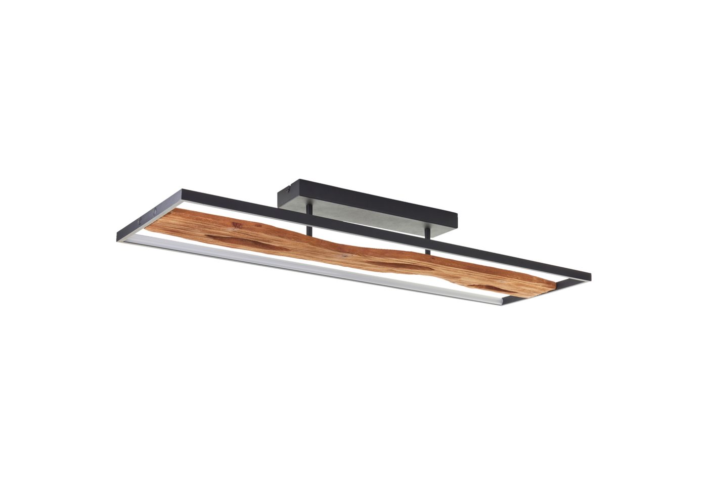 Lightbox Deckenleuchte, LED fest integriert, Warmweiß, LED Deckenlampe, 100x14x30 cm, 6600 lm 3000 K, Metall/Holz/Kunststoff Bild 3