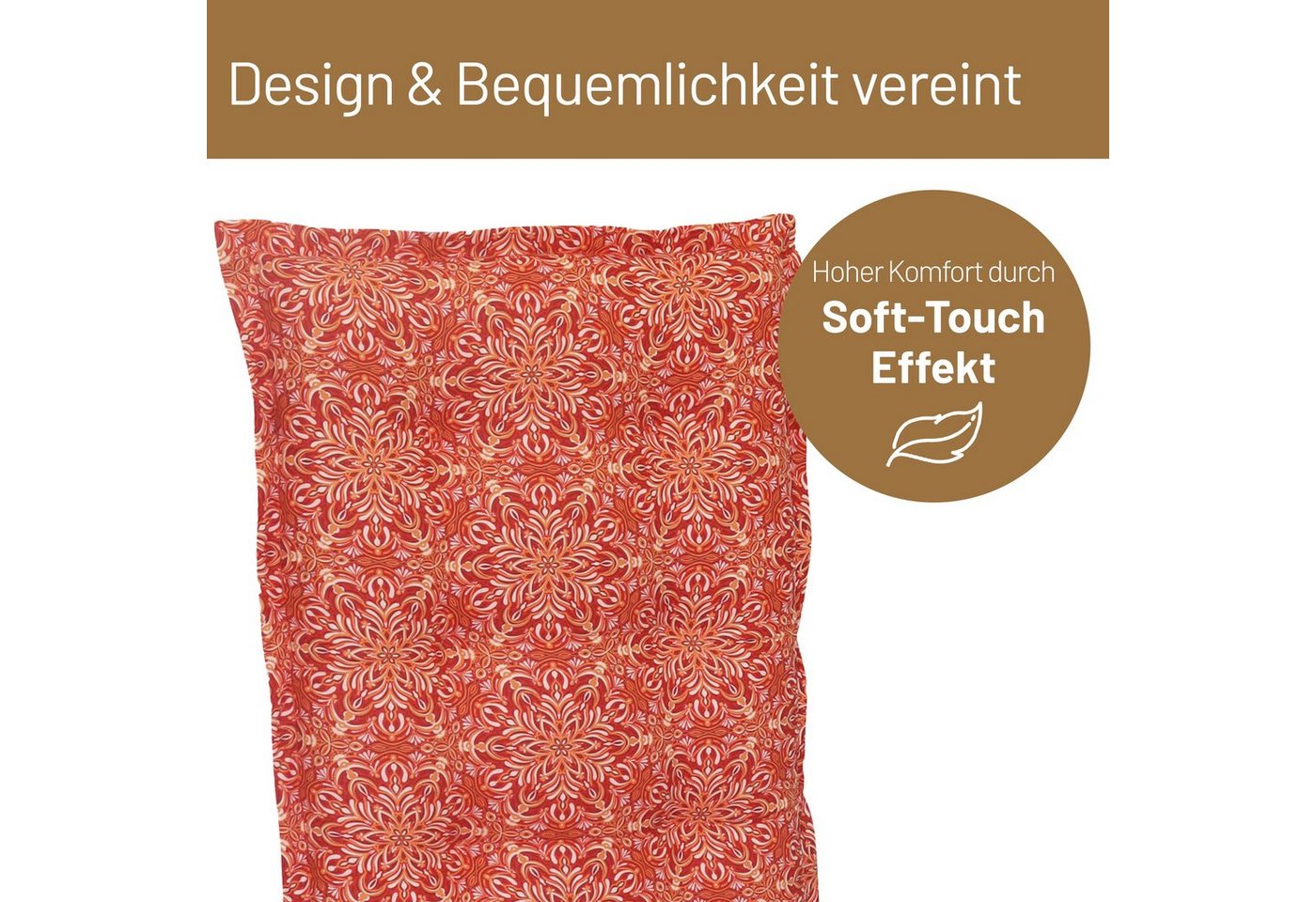 Herlag Hochlehnerauflage Valeria Gartenstuhlauflage 123x50x7,5cm, Muster: Mandala Orange Gartenmöbelauflage Bild 5