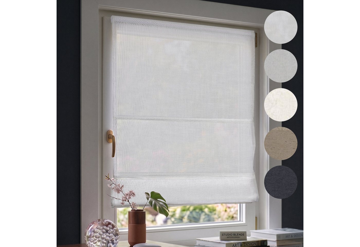 Victoria M. Raffrollo Ivora Premium Raffrollo 40x130cm Weiß Blickdicht, mit Faltenband, mit Bohren, freihängend, Abnehmbarer Stoff mit OEKO-TEX® Zertifizierung Bild 5