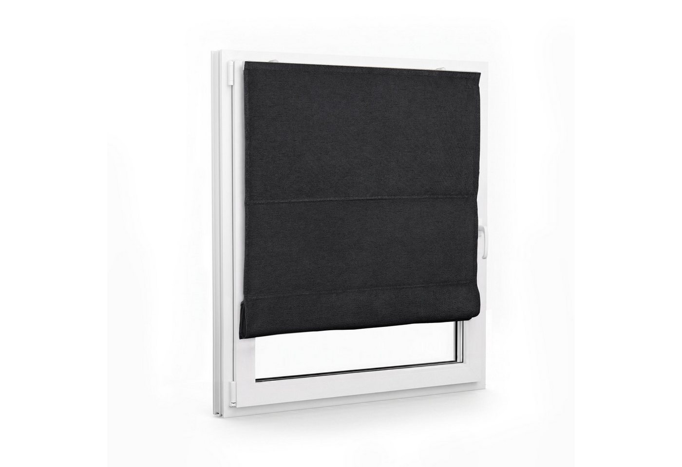 Victoria M. Raffrollo Ivora Premium Raffrollo 40x130cm Anthrazit Vollverdunkelnd, mit Faltenband, mit Bohren, freihängend, Abnehmbarer Stoff mit OEKO-TEX® Zertifizierung Bild 3