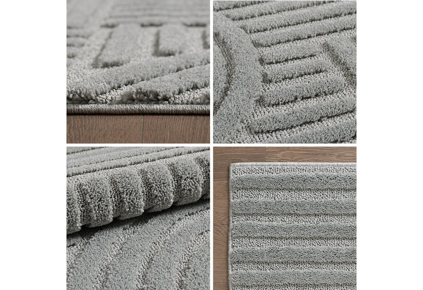 Teppium Hochflor-Teppich Boho-Design, Rechteckig, Höhe: 20 mm, Teppich Wohnzimmer Skandinavisches Boho Teppich Hoch-Tief Effekt Bild 3