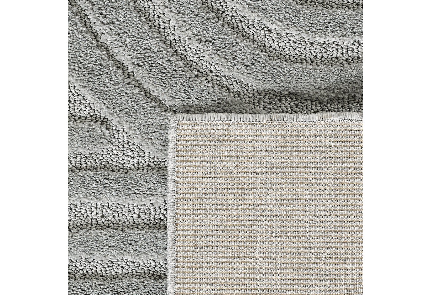 Teppium Hochflor-Teppich Boho-Design, Rechteckig, Höhe: 20 mm, Teppich Wohnzimmer Skandinavisches Boho Teppich Hoch-Tief Effekt Bild 4
