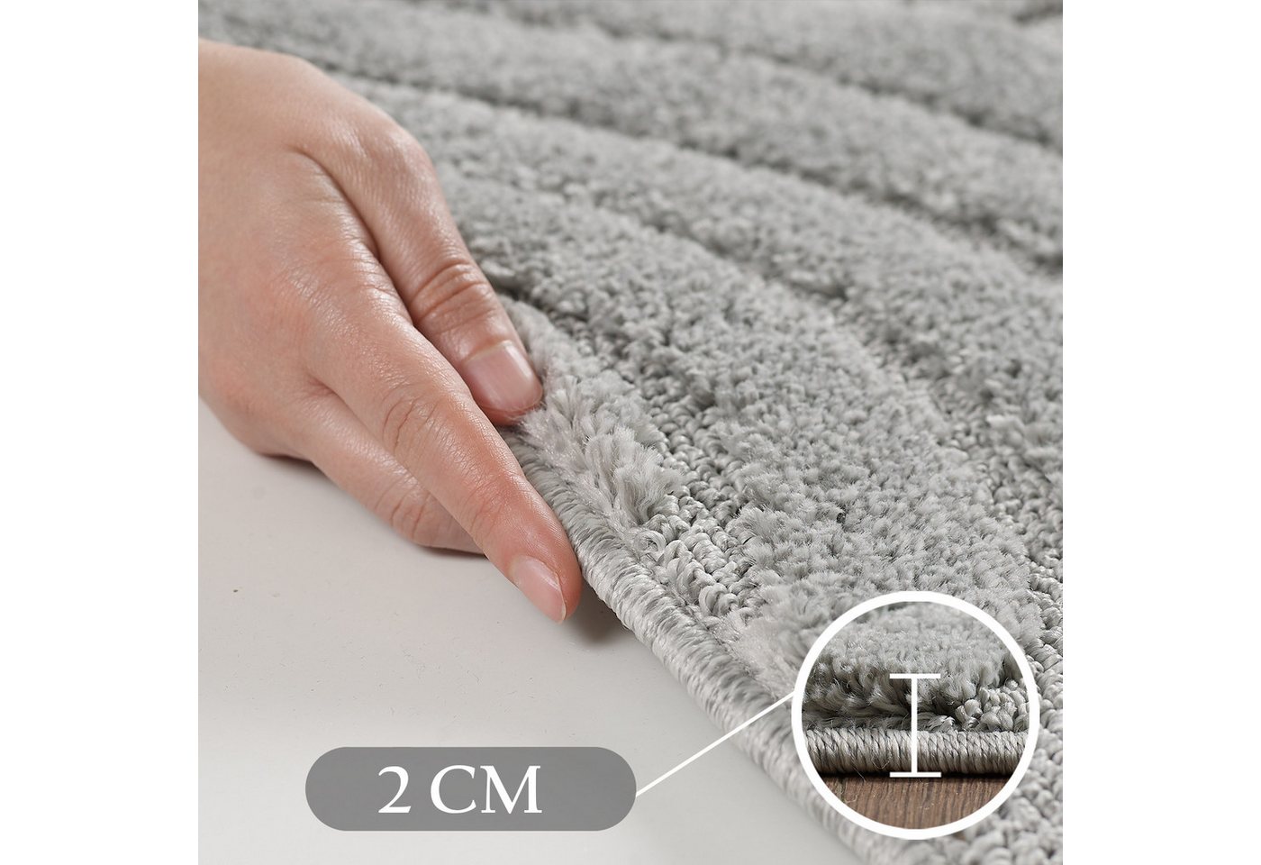 Teppium Hochflor-Teppich Boho-Design, Rechteckig, Höhe: 20 mm, Teppich Wohnzimmer Skandinavisches Boho Teppich Hoch-Tief Effekt Bild 5