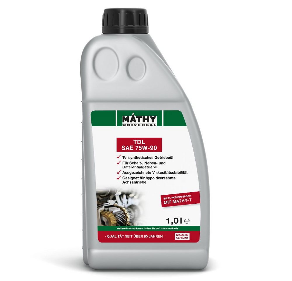 MATHY Getriebeöl MATHY-TDL SAE 75W-90 1,0 l, (1-tlg), Teilsynthetisches Getriebeöl