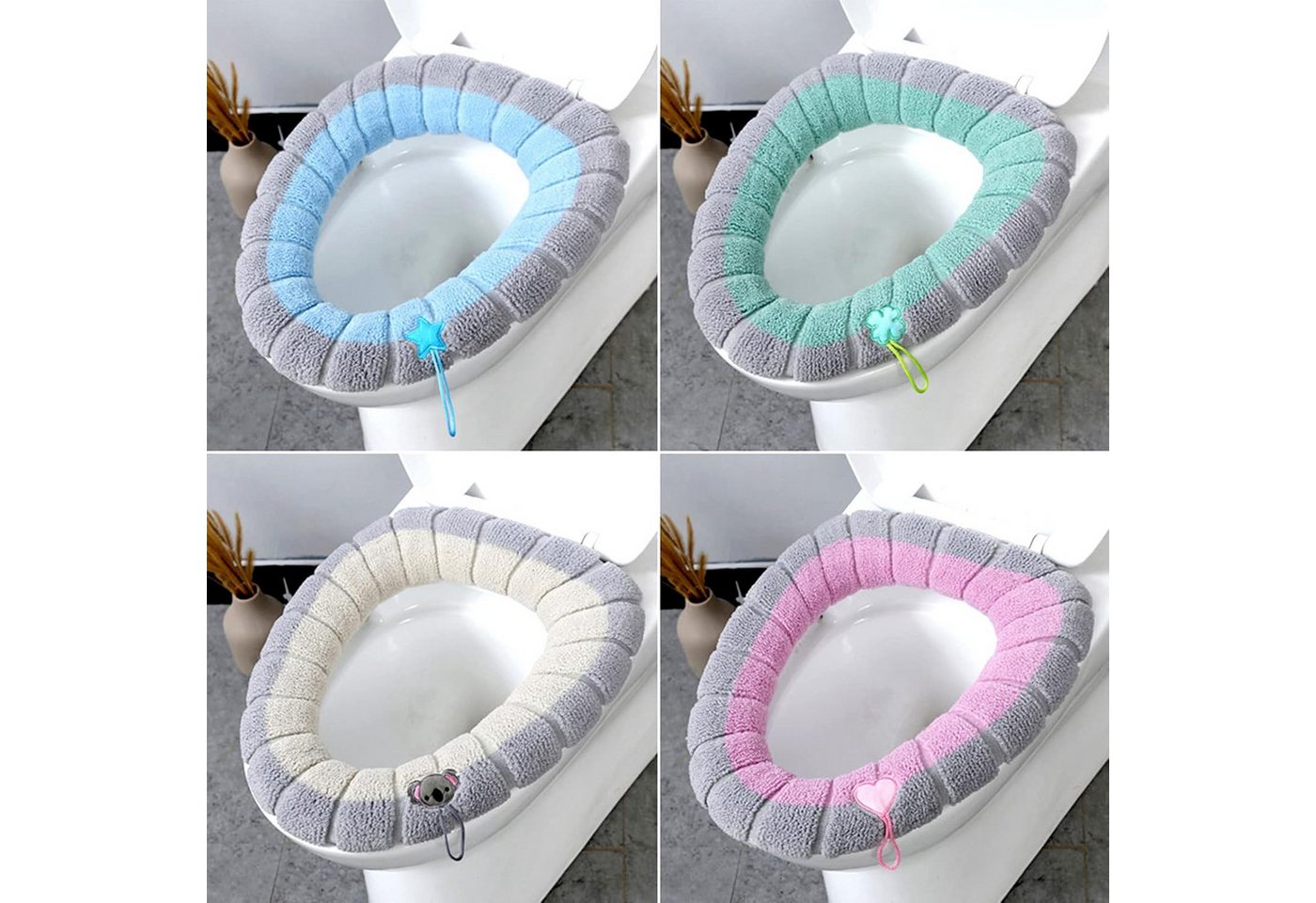 Auledio Soft-Toilettensitzerhöhung 4 Stück 42x38cm WC-Sitzwärmer Toilettensitzauflagen Bild 2