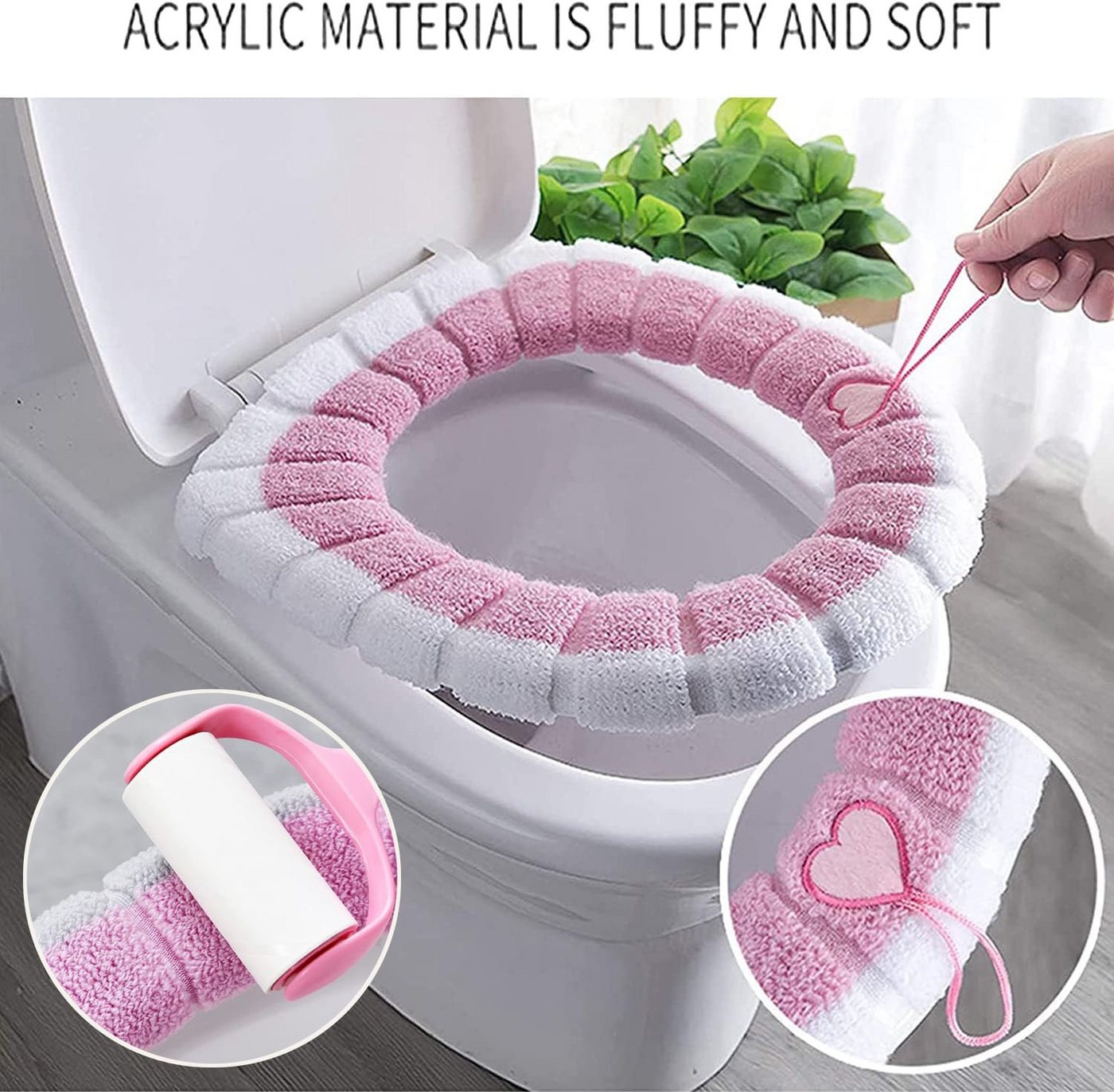 Auledio Soft-Toilettensitzerhöhung 4 Stück 42x38cm WC-Sitzwärmer Toilettensitzauflagen Bild 3