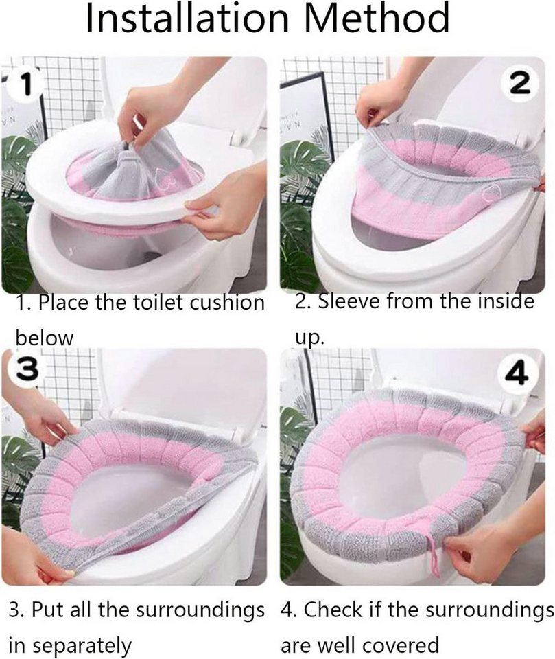 Auledio Soft-Toilettensitzerhöhung 4 Stück 42x38cm WC-Sitzwärmer Toilettensitzauflagen Bild 4
