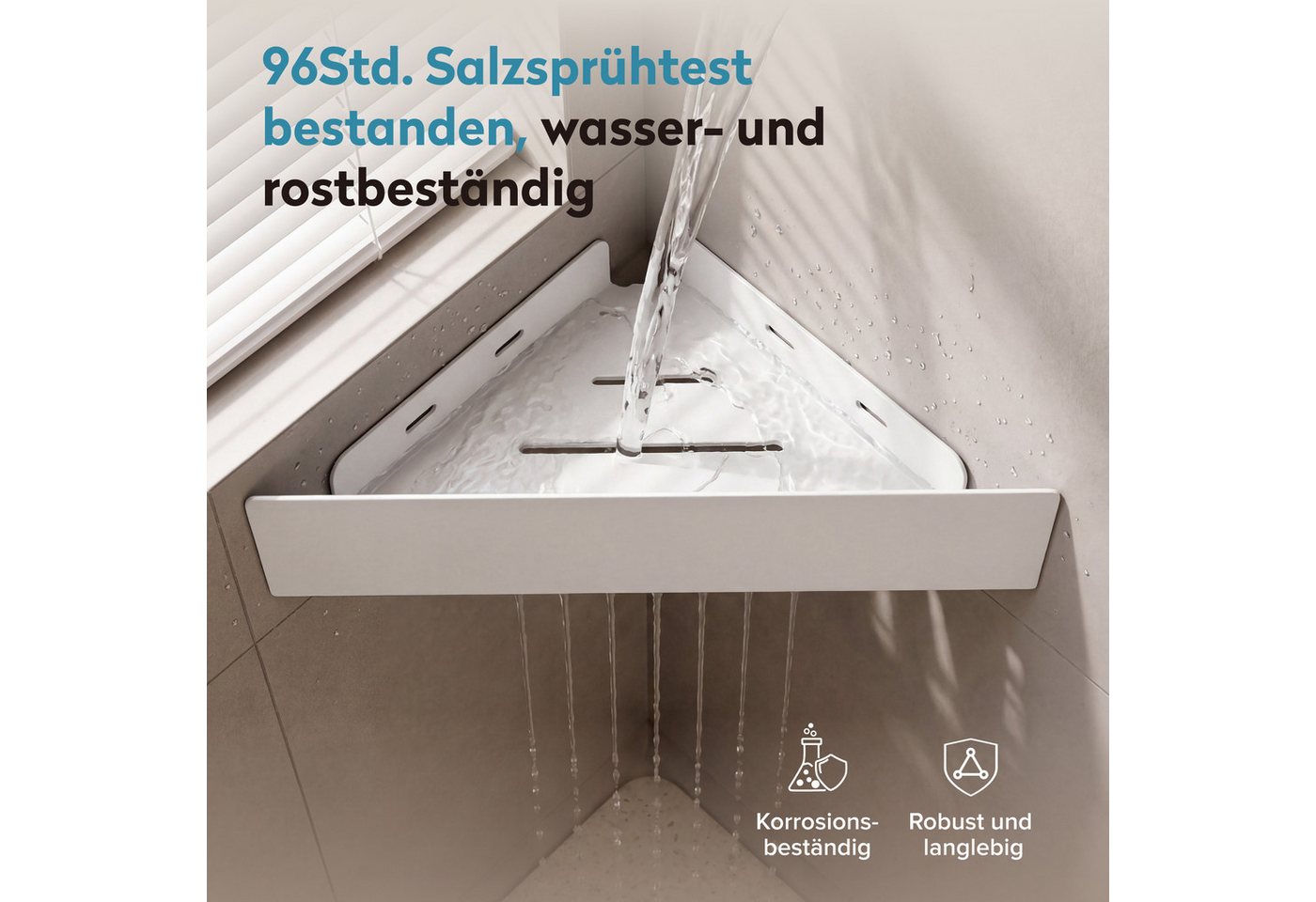 doporro Duschablage Duschregal Eckregal dreieckig aus Kohlenstoffstahl Reglo-07, Dreieckig, Offenes, gebogenes Design Bild 2