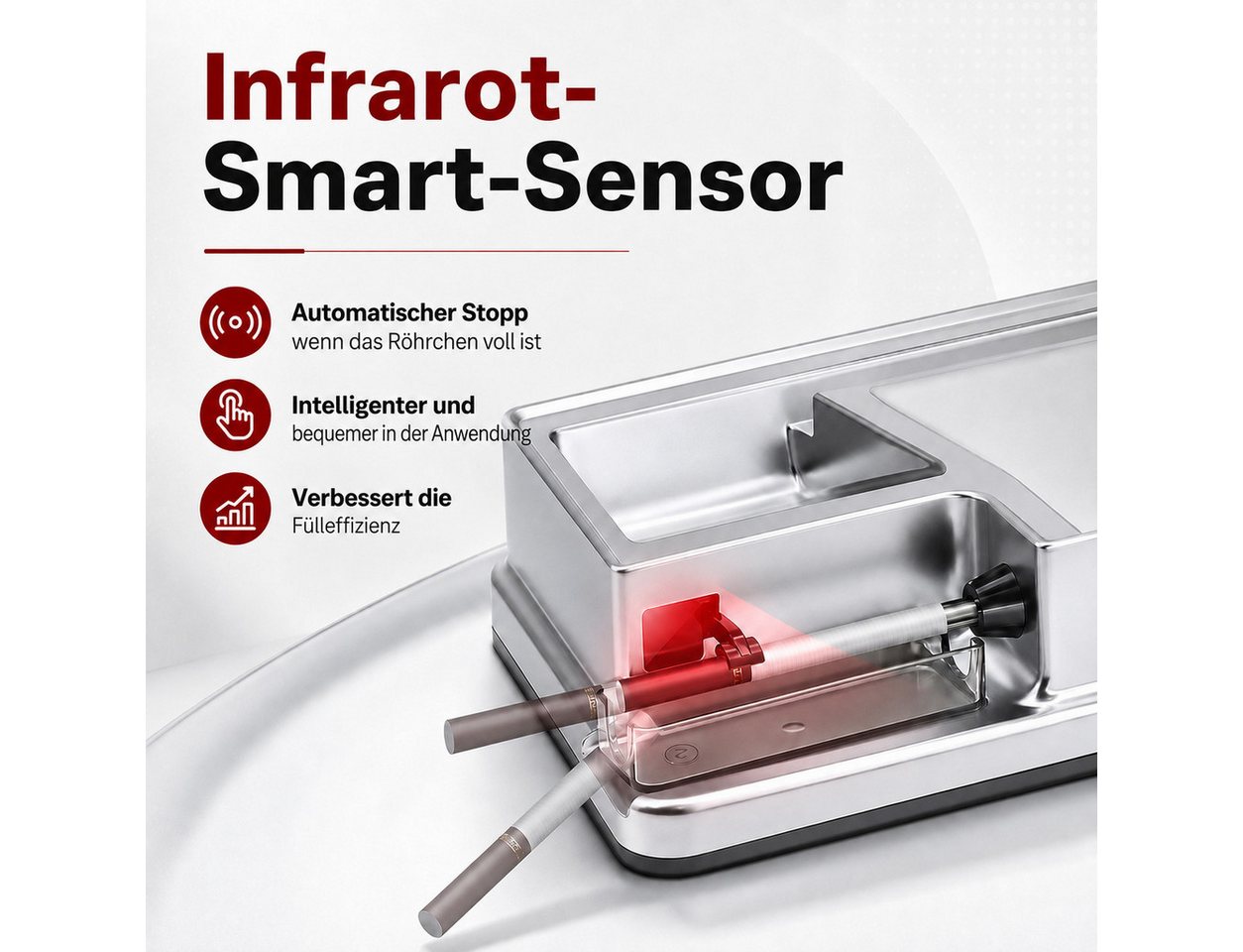 VEKROBOT Tischdrehmaschine Elektrischer Roller mit Sensor – kabellos, kompakt, für 8,0/6,5 mm, (1-tlg., Einfache Bedienung – perfekte Ergebnisse in Sekunden), Ultrahochleistungsmotor – stark, leise & langlebig Bild 2